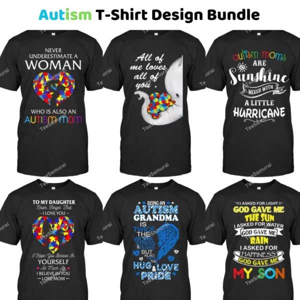 Autism t-shirt design bundle Image-1
