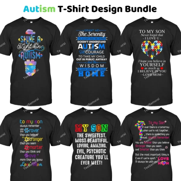Autism t-shirt design bundle Image-2