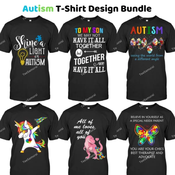 Autism t-shirt design bundle Image-3