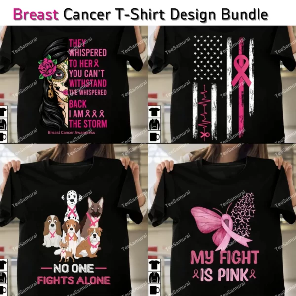 Breast Cancer T Shirt Design Bundle image 3